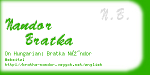 nandor bratka business card